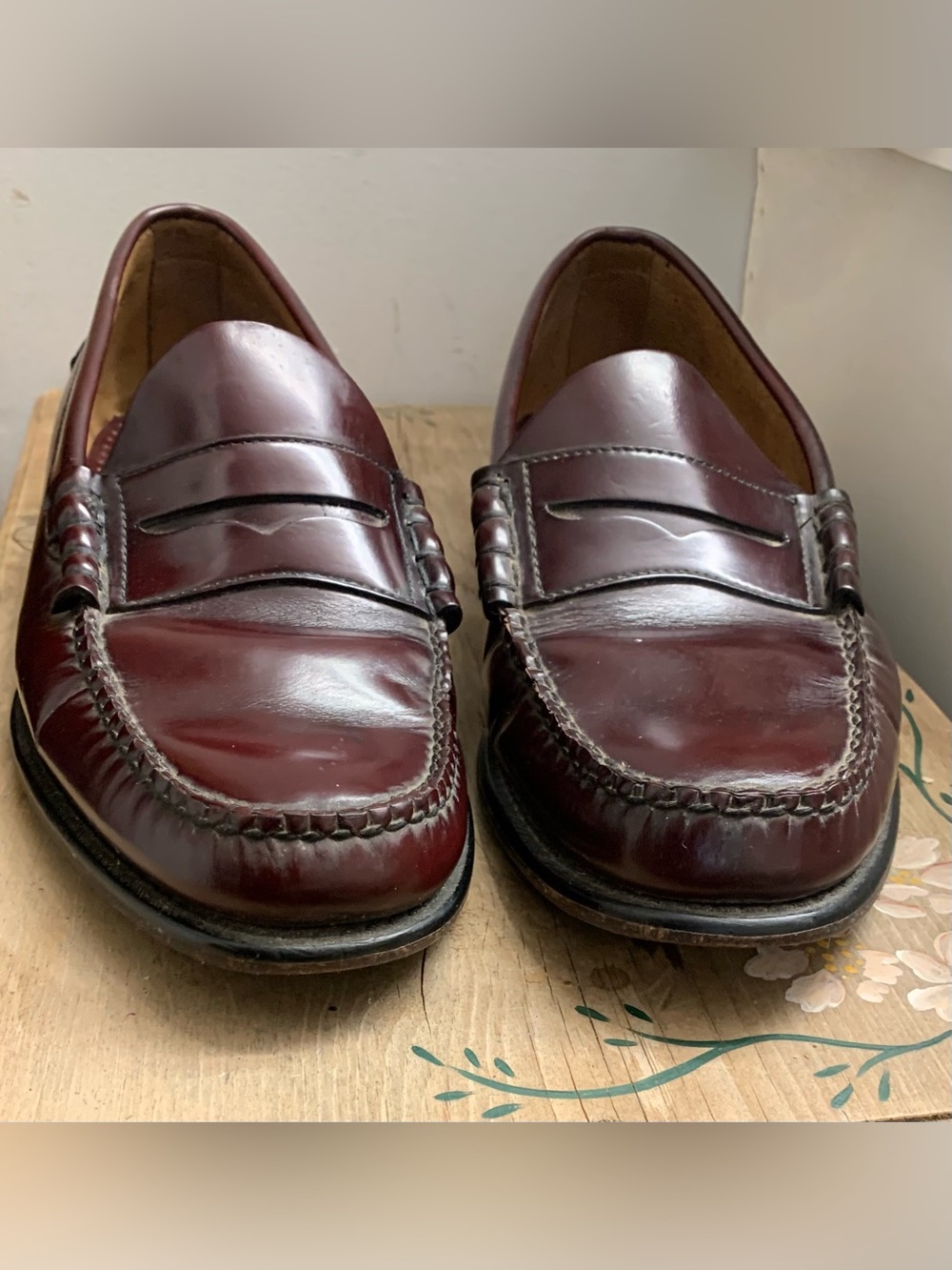 L.L. Bean Men's Burgundy Leather Penny Loafers